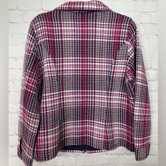 Christoper & Banks Pink Waffle Knit Zip Up Lightweight Jacket sz L GUC - Picture 6 of 6